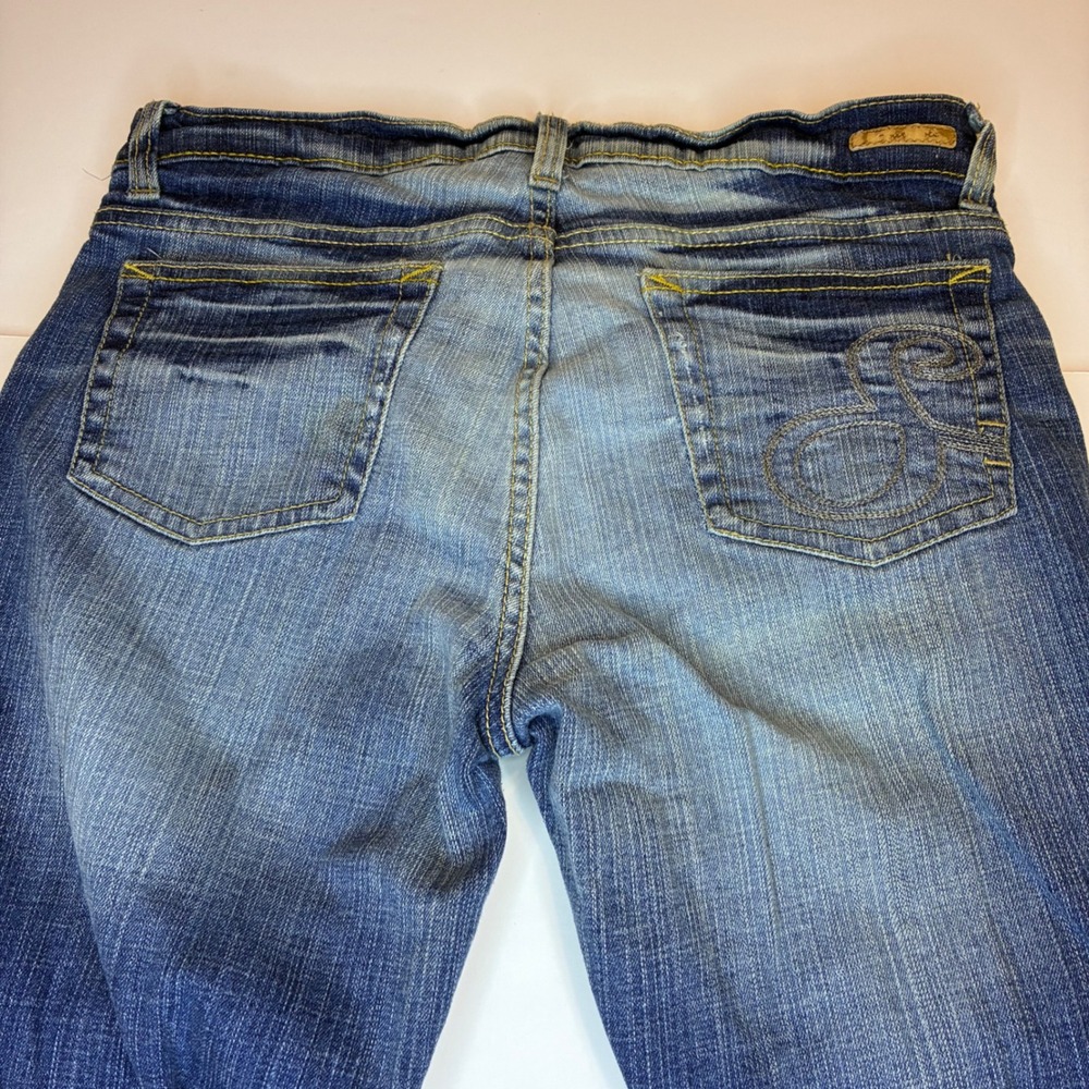 Southpole Premium Jeans Junior Sz 9 Blue Denim Bootcut Embellished Pockets Y2K